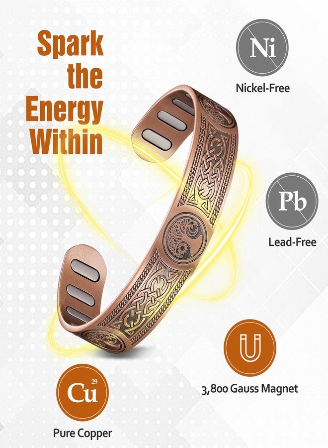 أساور جيكانوري النحاسية المغناطيسية للرجال والنساء - مغناطيس بيضاوي مطور - أساور قابلة للتعديل - Image 2